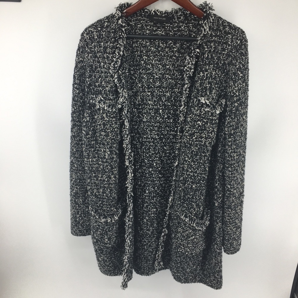 Ann Taylor Black & White Cardigan